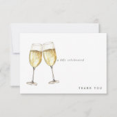 Een leven gevierd champagne rouwverwerking dank u bedankkaart (Voorkant)