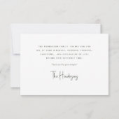 Een leven gevierd champagne rouwverwerking dank u bedankkaart (Achterkant)