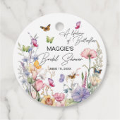 Een Leven Lang Bruiloftsvlinders Wilde Bloemen Bru Bedankjes Labels (Voorkant)