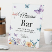 Een leven lang van vlinders Bridal Mimosa Bar Sign Reclamebord Met Voetstuk (Insitu)