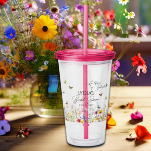 Een Leven Lang Vlinders Bruidsdouche Wilde Bloemen Acryl Drinkbeker