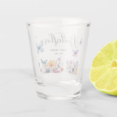 Een leven lang vlinders Bruidstaartafel Shot Glas (Achterkant)