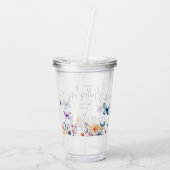 Een leven lang vlinders Bruidsuitvaart Tafel Acryl Drinkbeker (Achterkant)