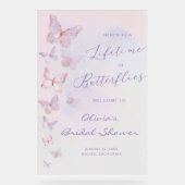 Een Leven Lang Vlinders Bruiloft Welcome Acryl Bord (Voorkant)