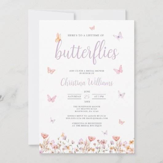 Een leven lang vlinders Vrijgezellenfeest Kaart (Voorkant)