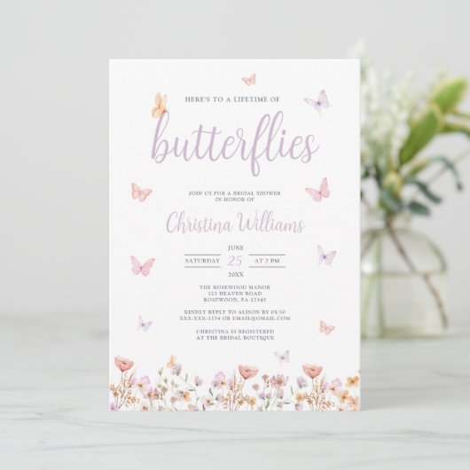 Een leven lang vlinders Vrijgezellenfeest Kaart (Staand voorkant)