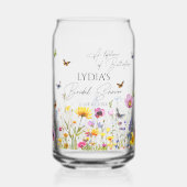 Een Leven Lang Vlinders Wildbloem Bruidsdouche Blikvorm Glas (Voorkant)