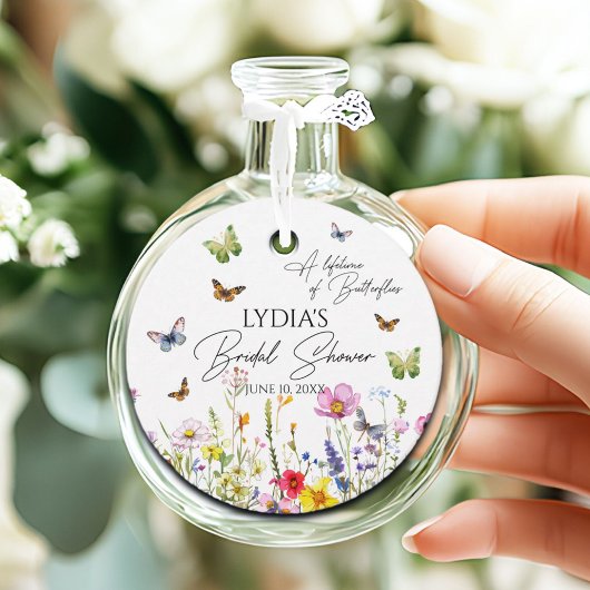 Een Leven Lang Vlinders Wildbloem Bruidsuitnodigin Bedankjes Labels
