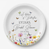 Een leven lang vlinders Wildflower Bruidsdouche Papieren Bordje (Voorkant)