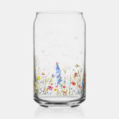 Een leven lang vlinders Wildflower Bruidsmeisjesfe Blikvorm Glas (Achterkant)