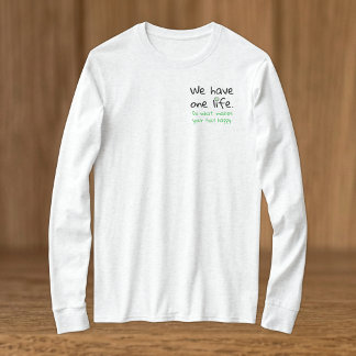 Eén leven positiviteit zwart groen t-shirt