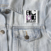 Een leven redden vierkante button 5,1 cm (In situ)