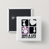 Een leven redden vierkante button 5,1 cm (Voorkant /achterkant)