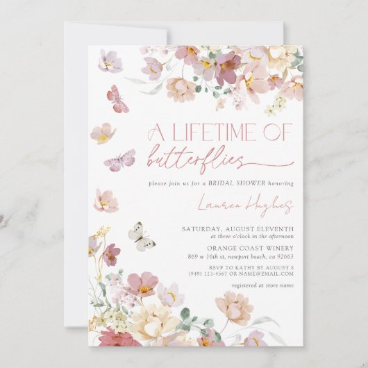 Een leven van vlinders roze Vrijgezellenfeest Kaart (Voorkant)