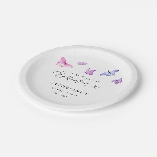 Een Leven van Vlinders Schattige Vrijgezellenfeest Papieren Bordje (Gekanteld)