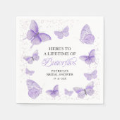 Een leven van vlinders Vrijgezellenfeest Paarse Servet (Voorkant)
