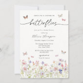 Een Leven van Vlinders Wildflower Vrijgezellenfees Kaart (Voorkant)