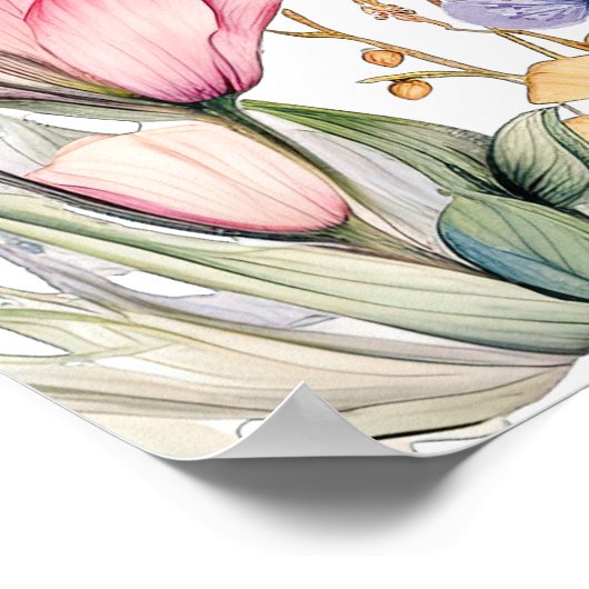 Een Leven van Vlinders Wildflower Vrijgezellenfees Poster (Hoek)