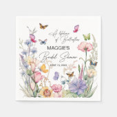 Een Leven van Vlinders Wildflower Vrijgezellenfees Servet (Voorkant)