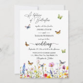 Een leven van vlinders Wildflowers Wedding Kaart (Voorkant)