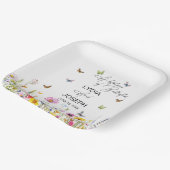 Een leven van vlinders Wildflowers Wedding Papieren Bordje (Gebogen)
