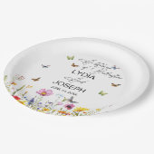 Een leven van vlinders Wildflowers Wedding Papieren Bordje (Gekanteld)