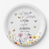 Een leven van vlinders Wildflowers Wedding Papieren Bordje (Voorkant)