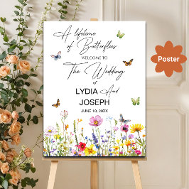 Een leven van vlinders Wildflowers Wedding Poster