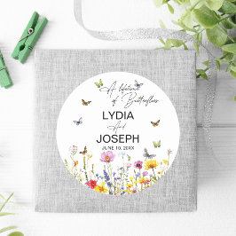 Een leven van vlinders Wildflowers Wedding Ronde Sticker