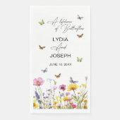 Een leven van vlinders Wildflowers Wedding Servet (Voorkant)