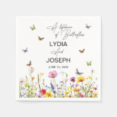 Een leven van vlinders Wildflowers Wedding Servet (Voorkant)