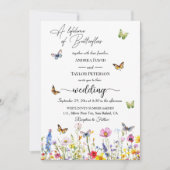 Een leven vol vlinders in één bruiloft kaart (Voorkant)