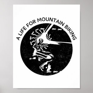 Een leven voor mountainbiken (fietsrijder wielrenn poster