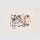 Een leven zonder katten? Ik denk het niet Golfhanddoek (Horizontaal)