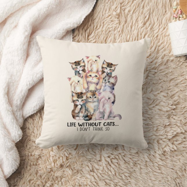Een leven zonder katten? Ik denk het niet Kussen (Deken)
