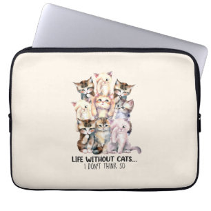 Een leven zonder katten? Ik denk het niet Laptop Sleeve
