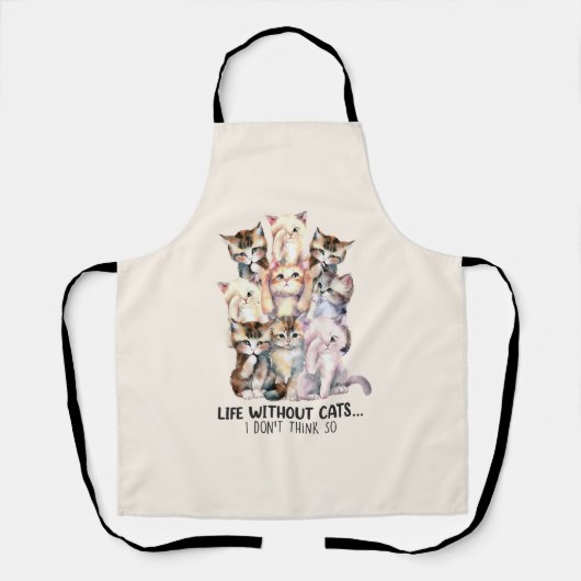 Een leven zonder katten? Ik denk het niet Schort (Voorkant)