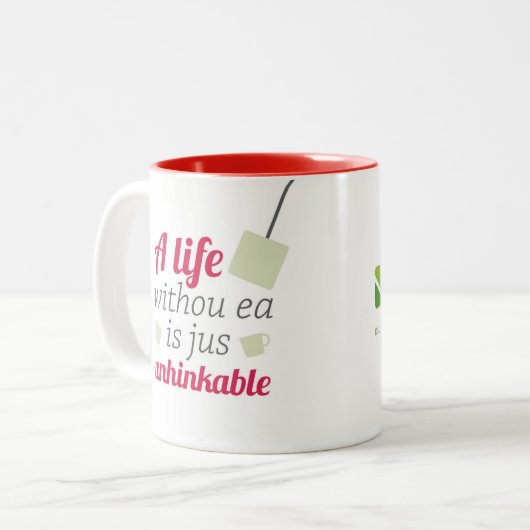 Een leven zonder zee tweekleurige koffiemok (Voorkant links)