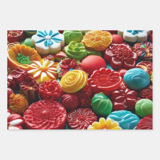 Een levendig assortiment bloemen inpakpapier vel (Voorkant 3)