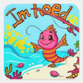 Een levendig avontuur aan de kust vierkante sticker (Voorkant)