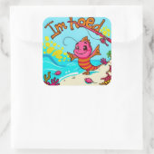 Een levendig avontuur aan de kust vierkante sticker (Tas)