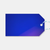 Een levendig blauwe cadeaubijlage met een glanzend cadeaulabel (Voorkant (Horizontaal))