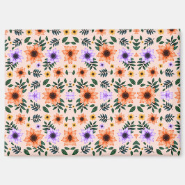 Een levendig bloemmotief met oranje  magneet