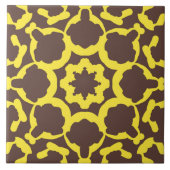 Een levendig bruin en geel klassiek trendy ontwerp tegeltje (Voorkant)