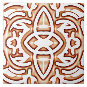 Een levendig bruin kleur klassiek trendy design tegeltje