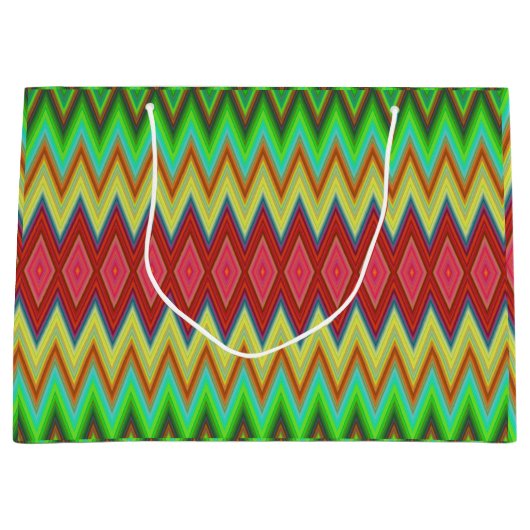 Een levendig cadeautas met een opvallend, kleurrij (Voorkant)