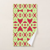 Een levendig citroen & rode stof print patroon bad handdoek (Handdoek)