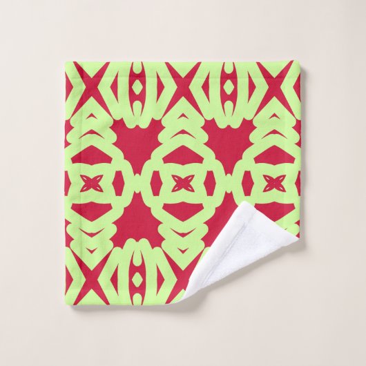 Een levendig citroen & rode stof print patroon bad handdoek (Wasdoekje)