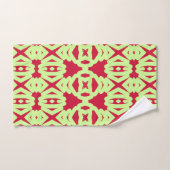 Een levendig citroen & rode stof print patroon bad handdoek (Handdoek)