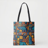 Een levendig en abstract geometrisch patroon tote bag (Voorkant)